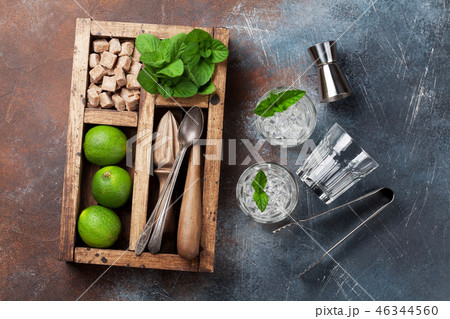Mojito cocktail ingredients box Mojito cocktail ingredients box 46344560