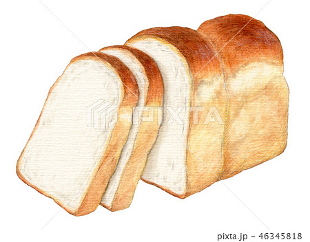 パン 山形食パン 手描き 水彩のイラスト素材