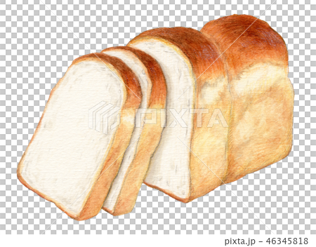 パン 山形食パン 手描き 水彩のイラスト素材