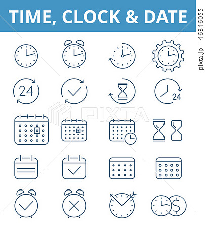 The clock, watch and time line concept icon set. 46346055