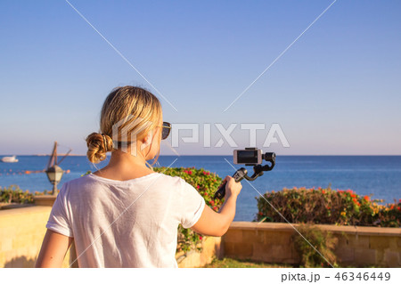 Video blogger girl. Video blogger girl. 46346449