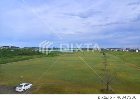 奥羽本線車両から雄物川の風景 奥羽本線車両から雄物川の風景 46347536
