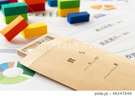 賞与　ボーナス　資産運用　賞与袋　封筒　使い道　運用　グラフ 46347649