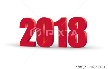 Happy New Year 18 Red 3d Numbers Isolated On のイラスト素材
