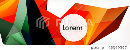 Vector colorful geometric triangle background, crystal banner design 46349597