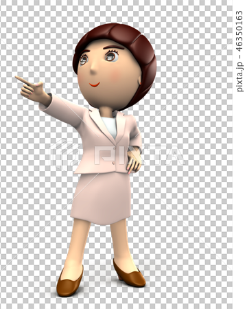 目標を指差す新社会人の女性 目標を指差す新社会人の女性 46350163