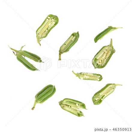 Top view of White sesame  on white background. 46350913