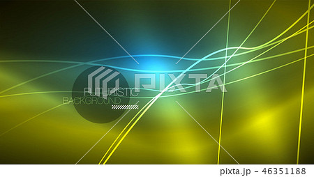 Neon glowing magic background, neon banner, night sky wallpaper. Magic light effect. Christmas 46351188