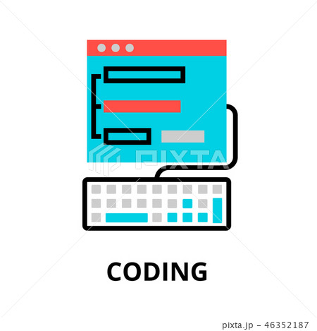 Concept of coding process icon Concept of coding process icon 46352187