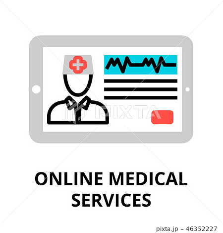 Concept of online medical services icon Concept of online medical services icon 46352227