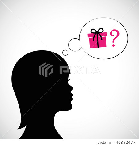 woman think about gift idea silhouette 46352477