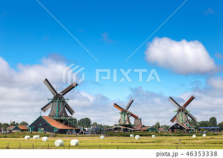 windmill at Zaanse Schans, Amsterdam, Netherlands windmill at Zaanse Schans, Amsterdam, Netherlands 46353338
