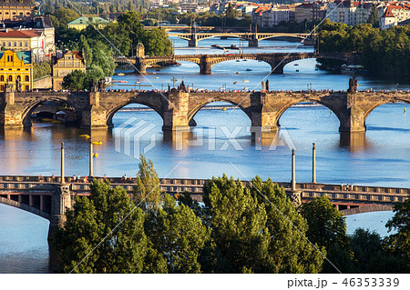 Charles bridge, landmark of Prague, Czech Republic 46353339