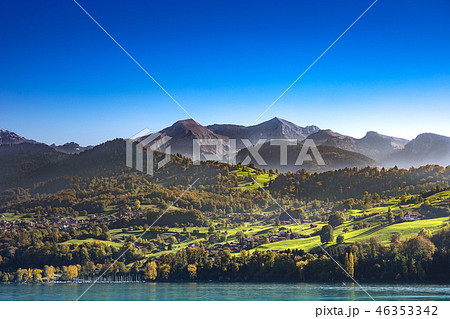 Small village near Thun lake, Switzerland 46353342
