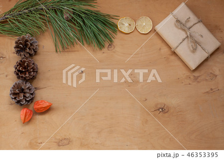 Christmas background card Christmas tree holiday new year gifts decor 46353395