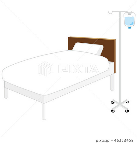 病院のベッドのイラストのイラスト素材