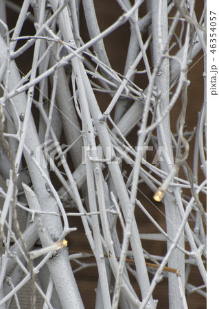 LED garlands on white branches 46354057
