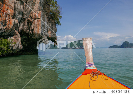 Tropical sea, sky & mountain in summer in Thailand 46354488