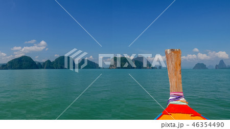 Tropical sea, sky & mountain in summer in Thailand 46354490