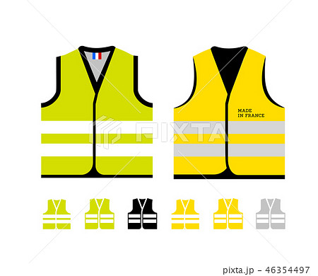 Yellow and light green reflective vests, as a symbol of protests in France against rising fuel 46354497