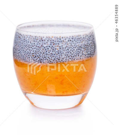 chia pudding in a glass chia pudding in a glass 46354889