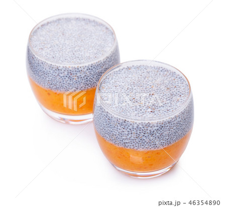 chia pudding in a glass chia pudding in a glass 46354890