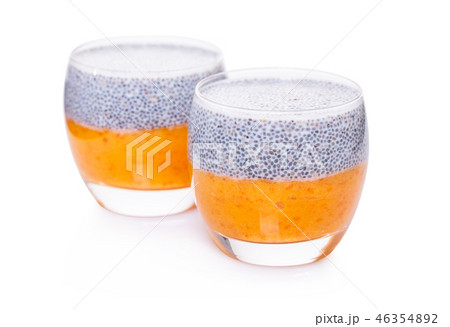 chia pudding in a glass chia pudding in a glass 46354892