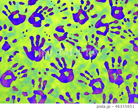 Multicolored imprints of human palms, fingerprint 46355651