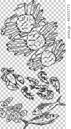 螃蟹蝦魚貝類 46355773