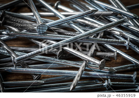 Background with steel nails. 46355919