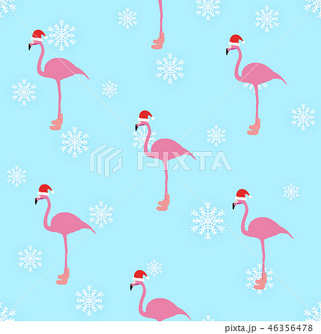 Flamingo winter style seamless pattern. Flamingo winter style seamless pattern. 46356478