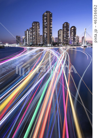 永代橋から見た東京夜景　軌跡 46356662
