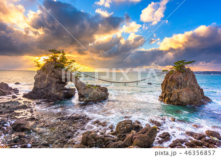 Hatago Iwa rock on the Noto Peninsula in Japan 46356857