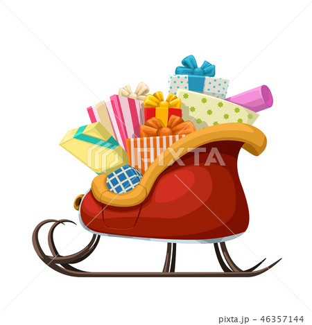 santa sleigh with presents 46357144