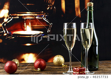 champagne and new year toys 46357733