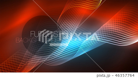 Neon lines wave background. Abstract composition 46357764