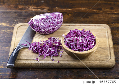purple cabbage on a cutting board 46357765