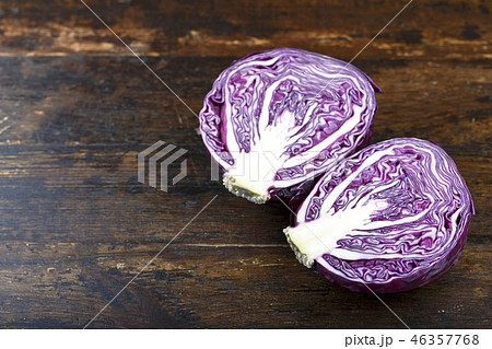 purple cabbage cut in half purple cabbage cut in half 46357768