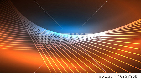 Neon glowing magic background, neon banner, night sky wallpaper. Magic light effect. Christmas 46357869