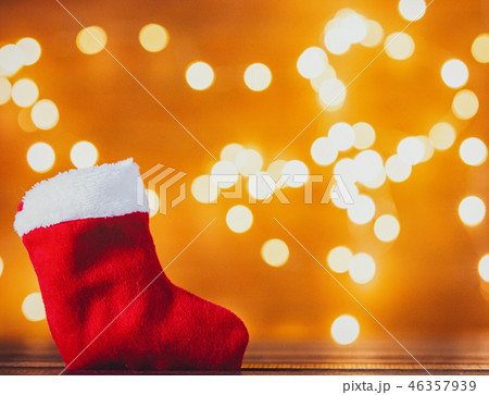 Santa Claus Christmas sock and Fairy Lights Santa Claus Christmas sock and Fairy Lights 46357939