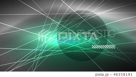 Digital technology abstract background - neon geometric design. Abstract glowing lines. Colorful 46358191