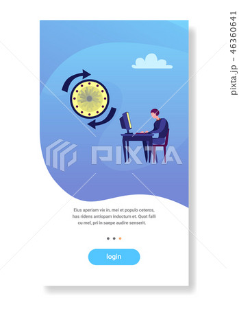 businessman working office workplace deadline time management concept flat vertical copy space businessman working office workplace deadline time management concept flat vertical copy space 46360641