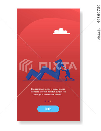 businessman pushing financial curved line arrow up successful business development growth concept businessman pushing financial curved line arrow up successful business development growth concept 46360780