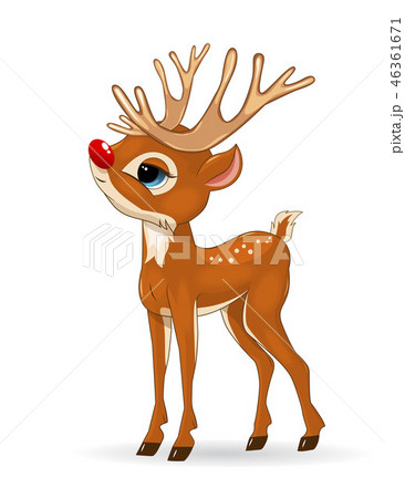 Little deer with a red nose Little deer with a red nose 46361671