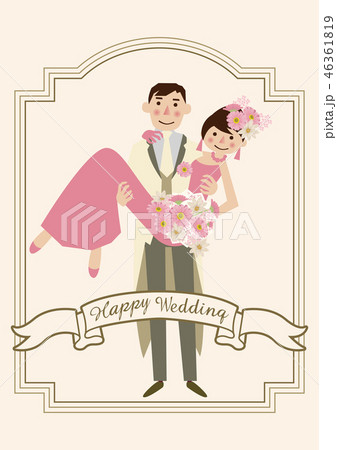 ウェディングカードのバリエーション ウェディングカードの素材 花嫁と花婿のイラスト 結婚式のたのイラスト素材