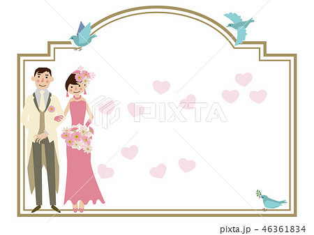 ウェディングカードのバリエーション ウェディングカードの素材 花嫁と花婿のイラスト 結婚式のたのイラスト素材