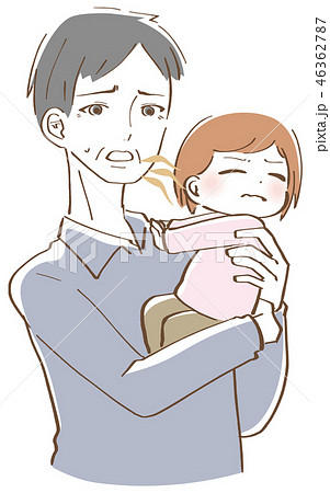 口臭が臭い叔父 男性 イラスト 46362787