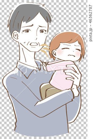 口臭が臭い叔父 男性 イラスト 46362787