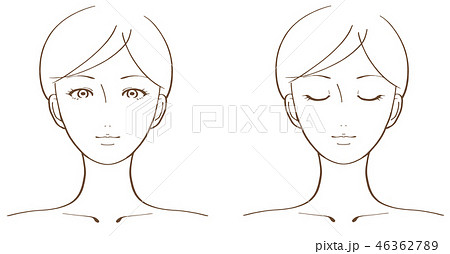女性の顔　美容　イラスト 46362789