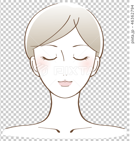 女性の顔 美容 イラストのイラスト素材